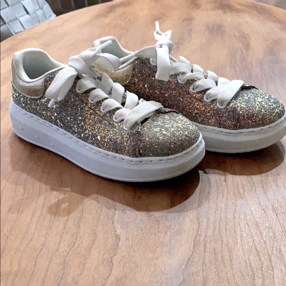 Sketchers Memory Foam Glitter Girls Sz 3.5